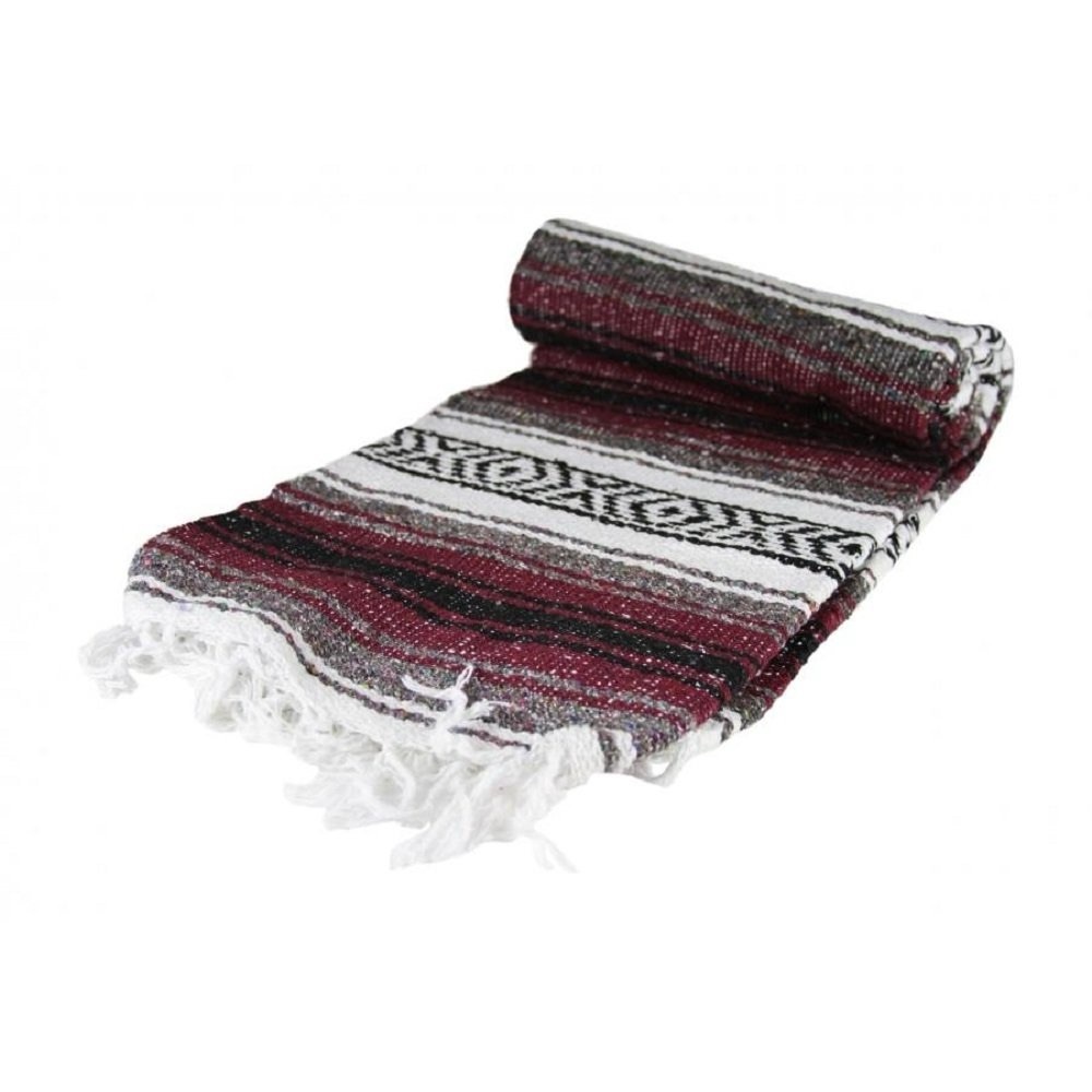 Striped Mexican Falsa Blanket with Fringe